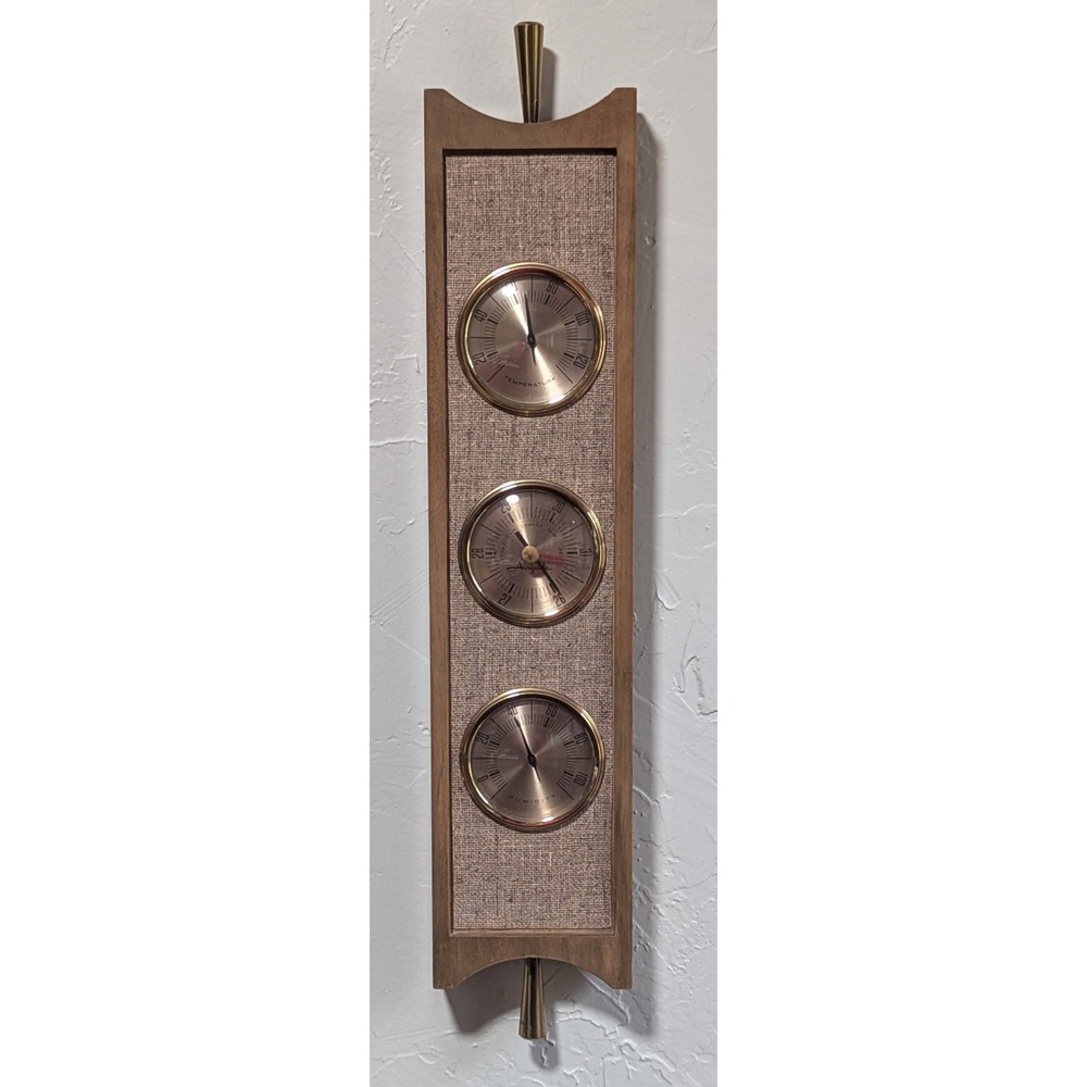 Vintage MCM Airguide Weather Station Temperature, Barometric Pressure, Humidity